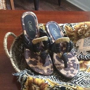 Carlos Leopard Thong Wedge & Sarong & Bracelet